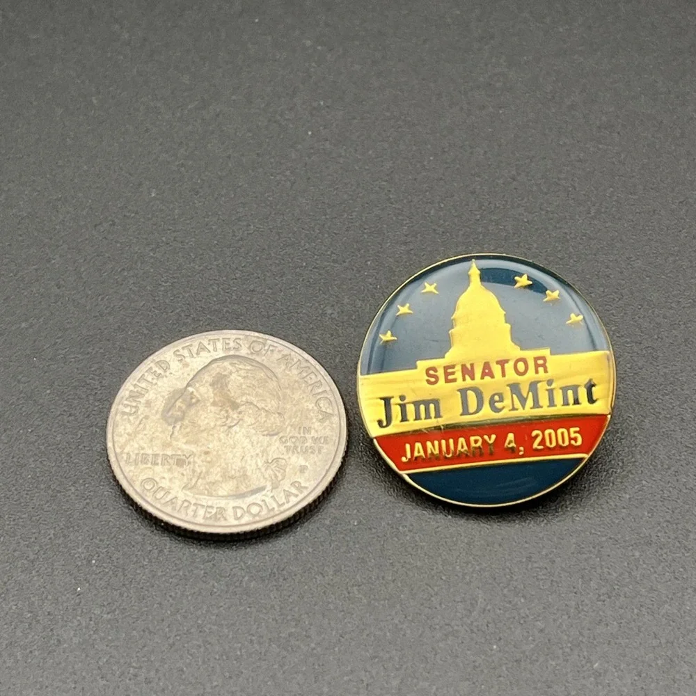 January 4th 2005 Senator Jim DeMint‎ Congress Coca-Cola Company Lapel Hat Pin